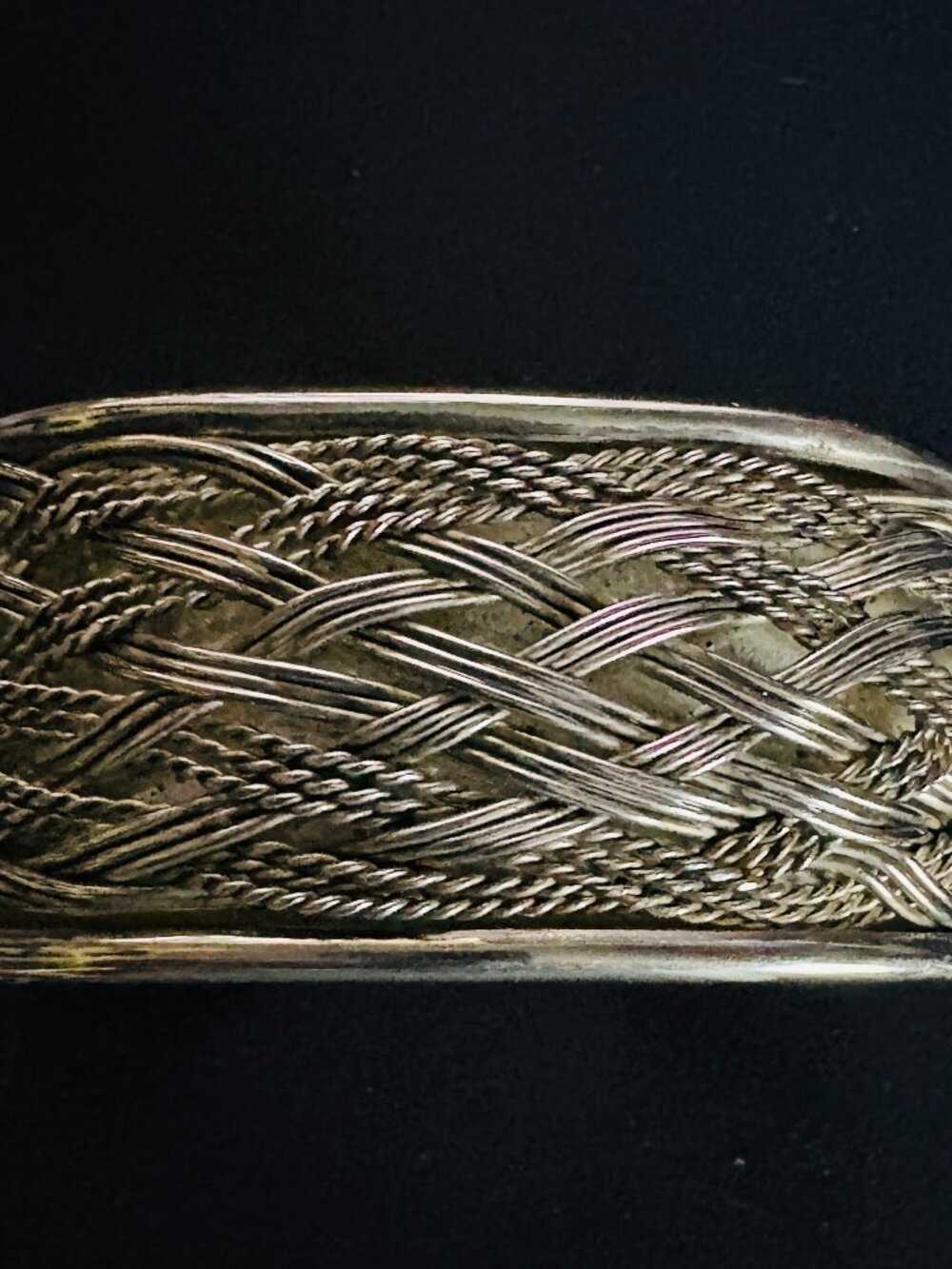 Silver Braided Style Cuff Bracelet